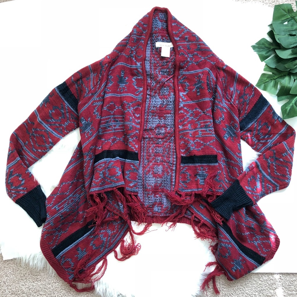 belle du jour boho wrap sweater high-low S